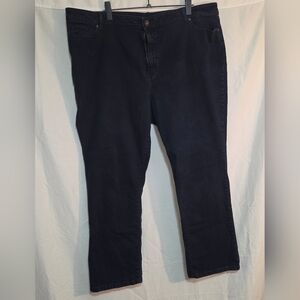 L.L. Bean Plus Size 24W Straight-Leg High Rise Dark Wash Jeans